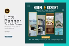 Hotel Social Media Marketing Banner Design Template Product Image 1