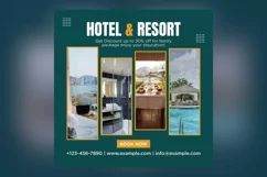 Hotel Social Media Marketing Banner Design Template Product Image 2