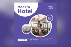 Modern Hotel Social Media Marketing Banner Design Template Product Image 2