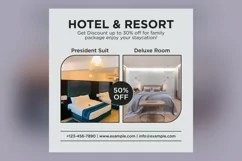 Hotel Social Media Marketing Banner Design Template Product Image 2