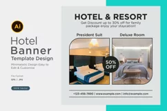 Hotel Social Media Marketing Banner Design Template Product Image 1