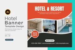 Hotel Social Media Marketing Banner Design Template Product Image 1