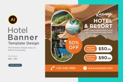 Luxury Hotel Social Media Marketing Banner Design Template Product Image 1