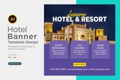 Luxury Hotel Social Media Marketing Banner Design Template Product Image 1