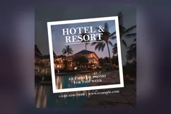 Hotel Social Media Marketing Banner Design Template Product Image 2