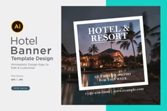 Hotel Social Media Marketing Banner Design Template Product Image 1