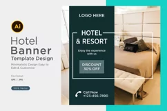 Hotel Social Media Marketing Banner Design Template Product Image 1