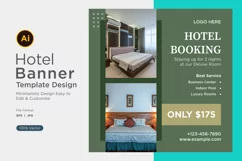 Hotel Booking Social Media Marketing Banner Design Template Product Image 1