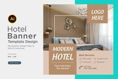 Modern Hotel Social Media Marketing Banner Design Template Product Image 1