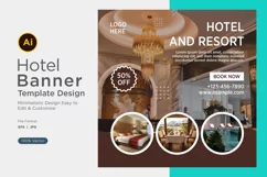 Hotel Social Media Marketing Banner Design Template Product Image 1