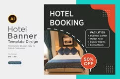 Hotel Booking Social Media Marketing Banner Design Template Product Image 1