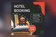 Hotel Booking Social Media Marketing Banner Design Template Product Image 2