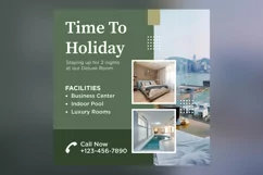 Time To Holiday Hotel Social Media Marketing Banner Design Product Image 2