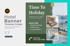 Time To Holiday Hotel Social Media Marketing Banner Design Product Image 1