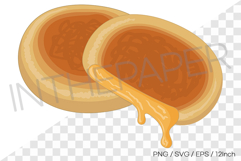 Sweet honey flowing hotteok PNG SVG Korean antique clipart Product Image 1