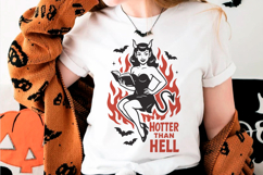 Vintage Halloween Pin-Up Girl Poster | Retro PNG SVG Product Image 2
