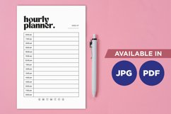 Hourly planner printable planifier digital sheet template Product Image 1