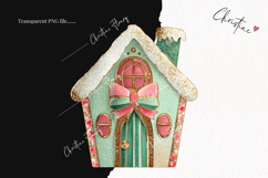 Brush Stroke Christmas House Clipart | Preppy Christmas PNG Product Image 2