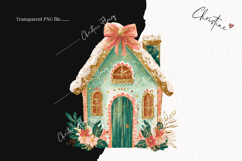 Brush Stroke Christmas House Clipart | Preppy Christmas PNG Product Image 2