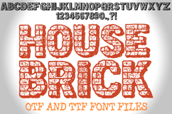 House Brick Stone Alphabet Lettering ABC Text Font OTF by Squeeb Creative
