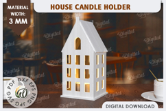 3D Houses Laser Cut Bundle. House Candle Holders SVG Product Image 3