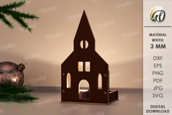 House Candle Holders Bunde Laser Cut. Home decor SVG Product Image 5