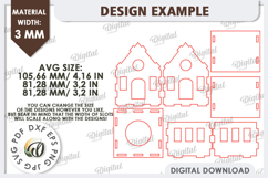 3D Houses Laser Cut Bundle. House Candle Holders SVG Product Image 8