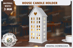 3D House Laser Cut. Home Decor. House Candle Holder SVG Product Image 1