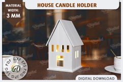 3D House Laser Cut. Home Decor. House Candle Holder SVG Product Image 1