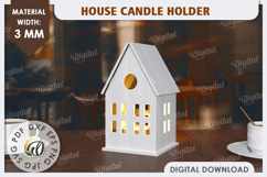 3D House Laser Cut. Home Decor. House Candle Holder SVG Product Image 1