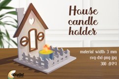 House Candle Holder Laser Cut. 3D House Candle Laser Cut Product Image 1