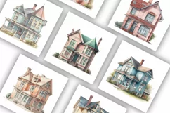 Houses Clipart | Watercolour Clipart PNG Product Image 2