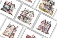 Houses Clipart | Watercolour Clipart PNG Product Image 3