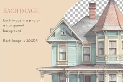 Houses Clipart | Watercolour Clipart PNG Product Image 4