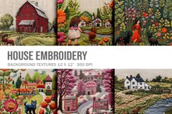 3D House Flower Embroidery Flower View Craft Art Background Product Image 1