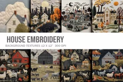 3D Farm House Flower Embroidery Flower View Craft Background Product Image 1