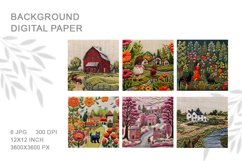 3D House Flower Embroidery Flower View Craft Art Background Product Image 2