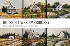 3D House Flower Embroidery Flower View Craft Art Background_ Product Image 1