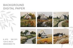 3D House Flower Embroidery Flower View Craft Art Background_ Product Image 2