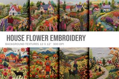 3D House Flower Embroidery Flower View Craft Art Background_ Product Image 1