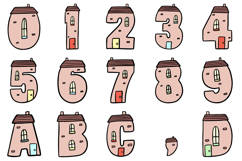 House Font Cartoon Home Brick Building Lettering ABC SVG PNG Product Image 2