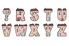 House Font Cartoon Home Brick Building Lettering ABC SVG PNG Product Image 4