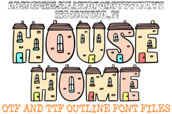 House Home Font Cartoon Brick Building Lettering ABC OTF Type by Squeeb Creative