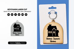 House Keychain SVG - Home Key Laser Cut File Product Image 2