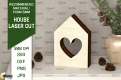 Wooden House Laser Cut. 3D Laser Houses Design SVG Product Image 1