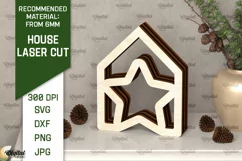 Wooden House Laser Cut. 3D Laser Houses Design SVG Product Image 1