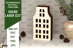 Wooden House Laser Cut. 3D Laser Houses Design SVG Product Image 1