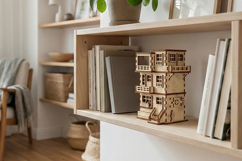 Laser Cut 3D Wooden Townhouse Model File for Dollhouse Decor Product Image 5
