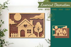 House Lasercut Wall Decor SVG Product Image 1
