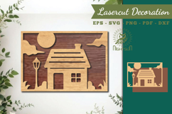 House Lasercut Wall Decor SVG Product Image 1